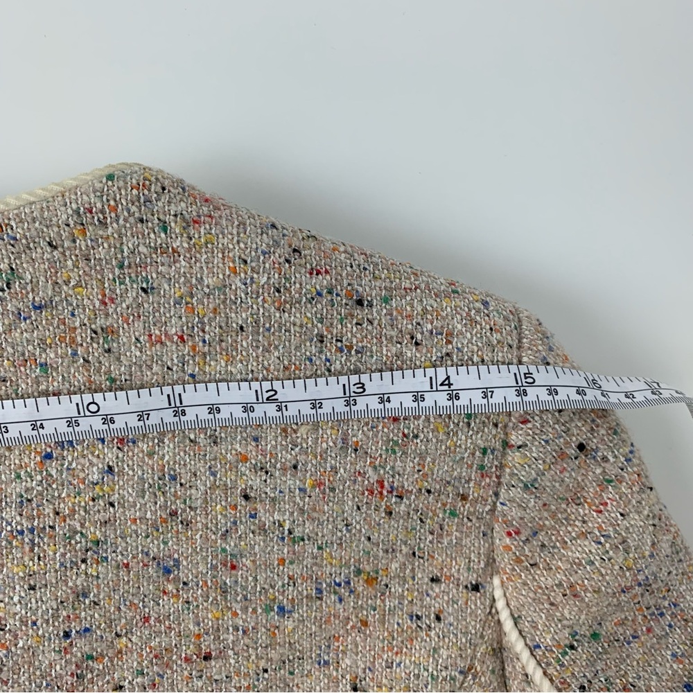 Sandro Blazer Sz 36 Tweed Multicolor Wool Blend Old Money Officecore Pockets - Picture 14 of 16